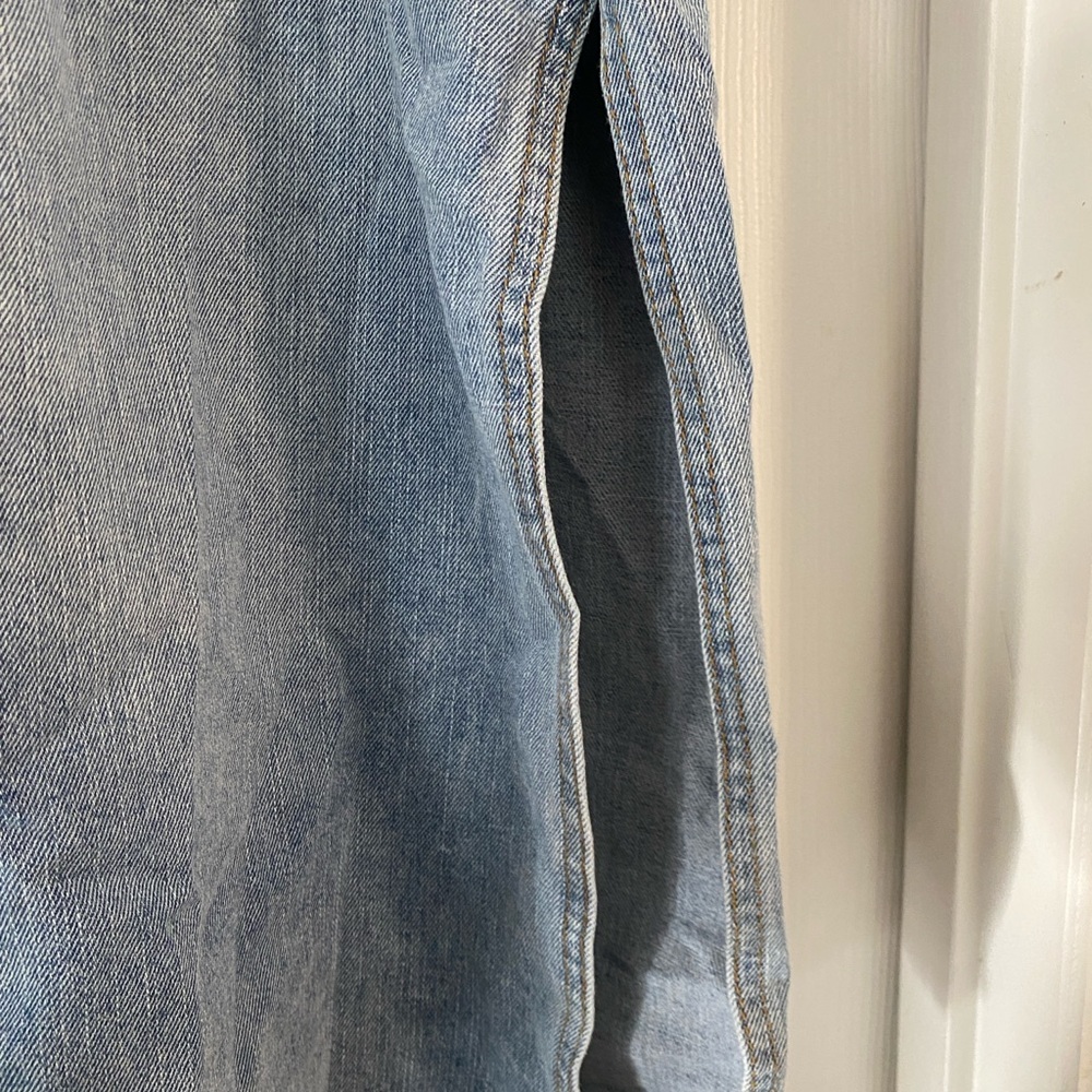 NWOT Forever 21 Light Blue Denim Midi Skirt Size 2X - Picture 4 of 13